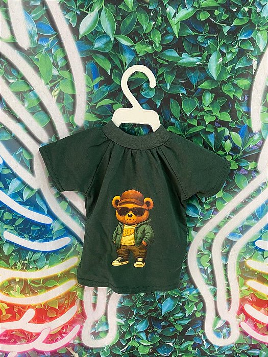 Camisa Pet Verde Estampa Urso M