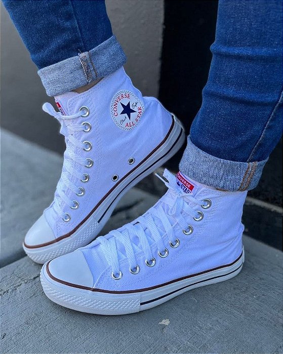 Converse All Star Alto Branco, all star branco - thirstymag.com