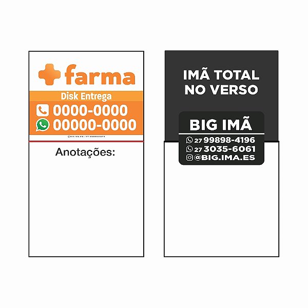 1. Imã com BLOCO DE ANOTAÇÕES - 50x40 mm - 1.000 un