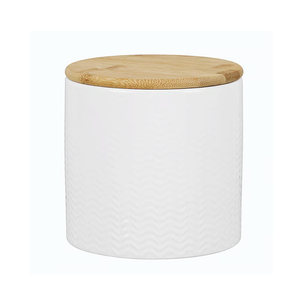 Pote Zig Zag Dolomita com Tampa de Bambu - Tam P