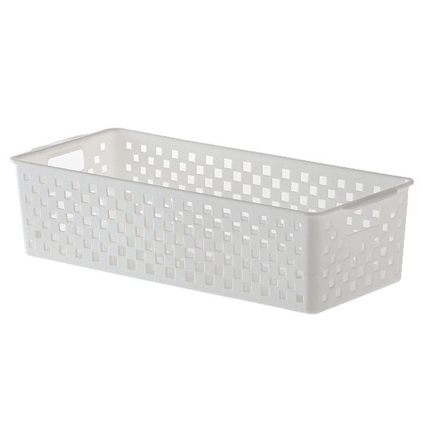 Cesto organizador 34 cm x 15 cm x 9 cm Quadratta Branco