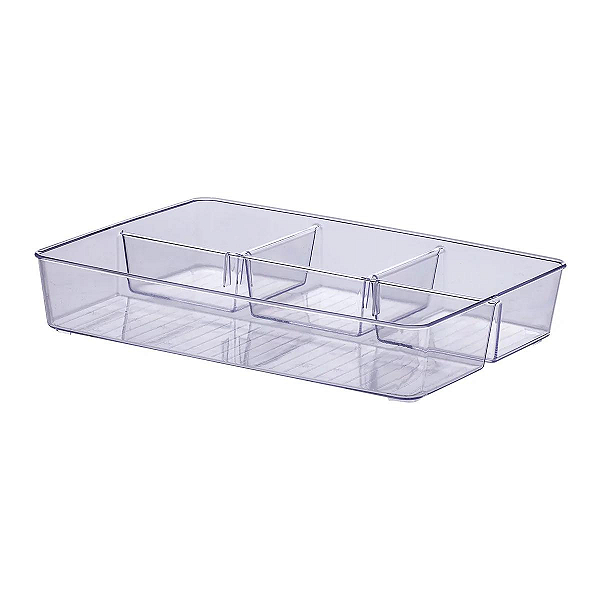 Organizador Diamond 34 cm x 24 cm x 06 cm Cristal c/ divisórias