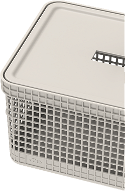 Cesto Organizador Grid 8L com tampa - Bege