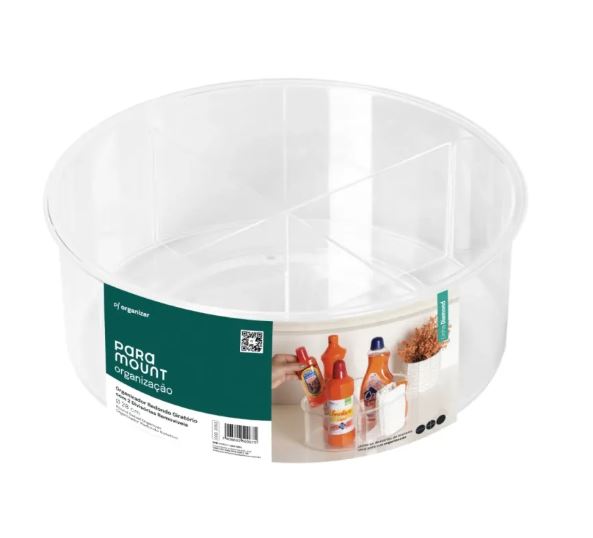 Organizador Redondo Giratório 28 cm c/ divisórias