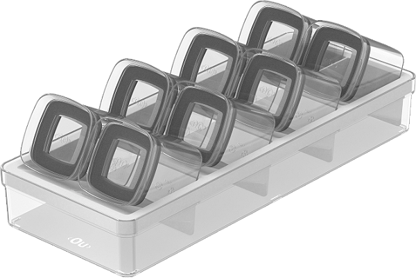 Organizador De Temperos Clear - Branco