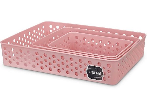 KIT 3 CESTOS ORG P-M-G ROSE