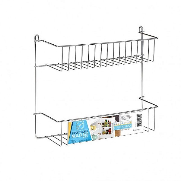 PRATELEIRA DUPLO MULTIUSO CROMADO