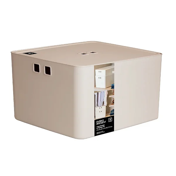 ORGANIZADOR C/ TAMPA 49X35X24 CM FLY 36,2 LTS CREME
