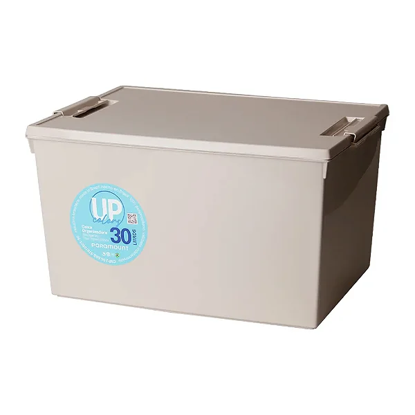 CAIXA ORGANIZADORA UP 30 LTS 46X32,5X26 CREME