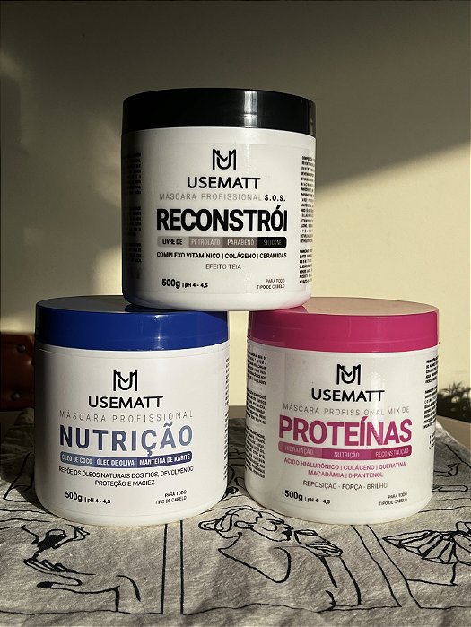 Cronograma Capilar Use Matt | Hidratação | Nutrição | Reconstrução