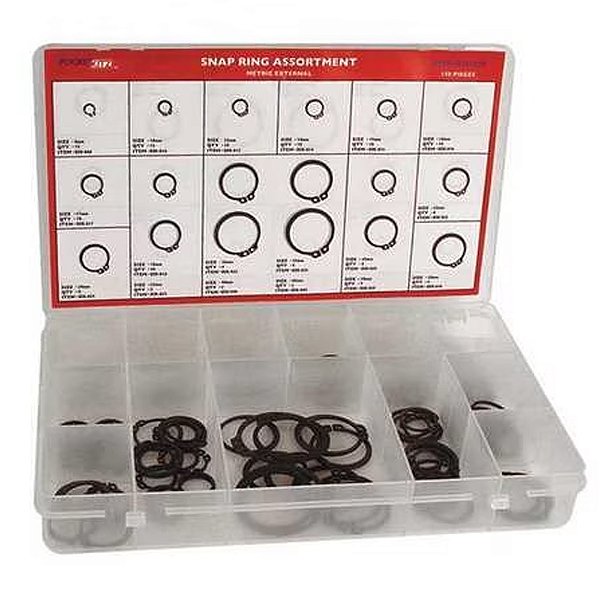 Kit Anel de Retenção Externo 150 peças 18 Tamanhos DISP-DSH150