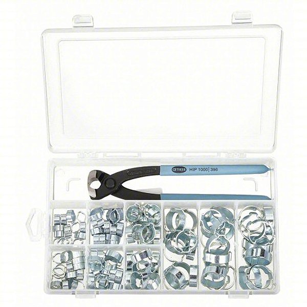 Kit de Abraçadeiras de Mangueira OETIKER com 2 orelhas 124 peças 4TX96