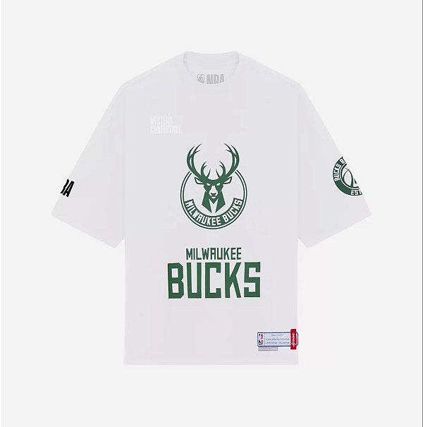 Camiseta Approve x NBA Oversized Bucks Off White