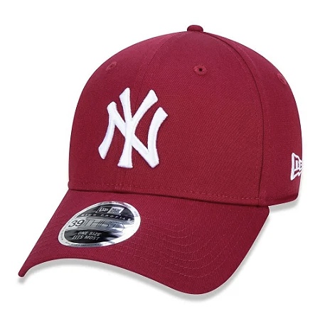 Boné New Era 39THIRTY New York Yankees MLB White On Cardinal