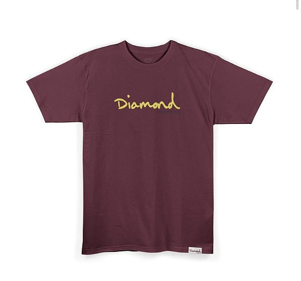 Camiseta Diamond OG Script Burgundy