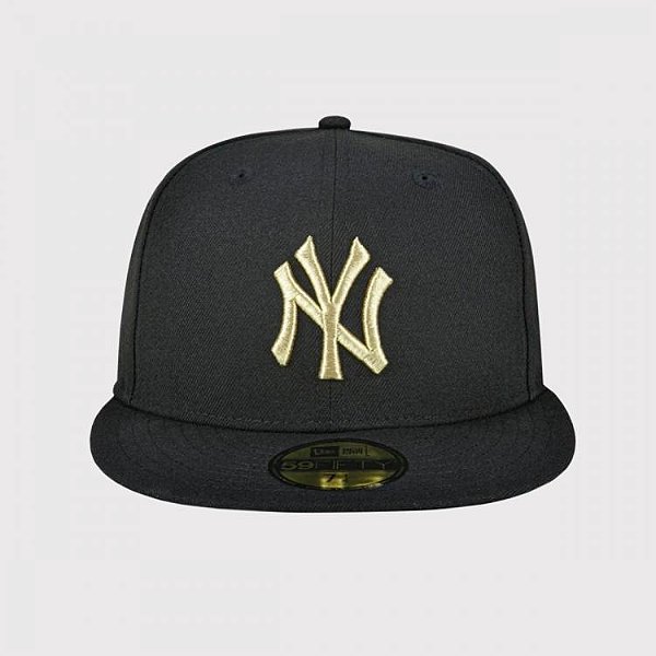 Boné New Era 59fifty MLB New York Yankees Gold Black
