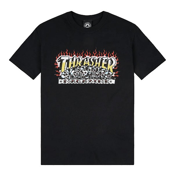 Camiseta Thrasher Skulls Krak Black