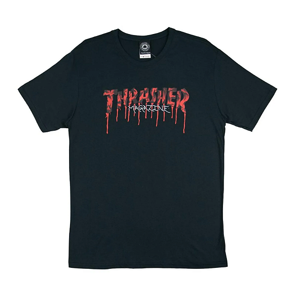 Camiseta Thrasher Blood Drip Logo Black