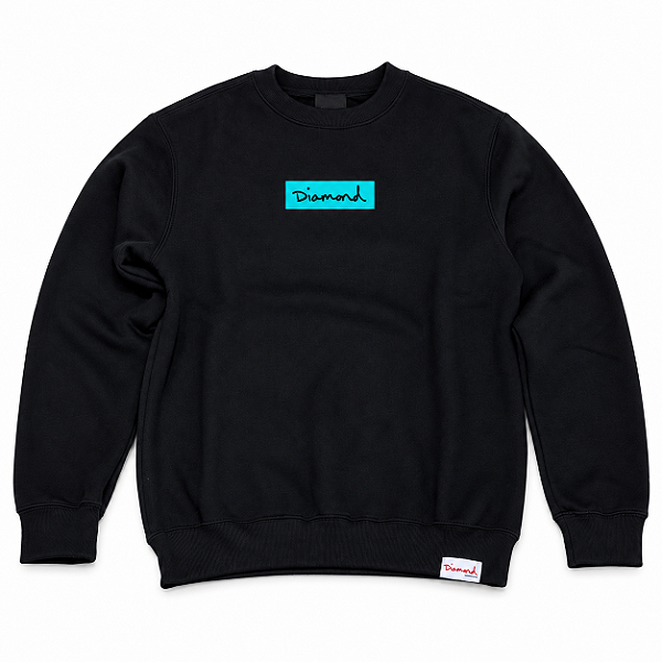 Moletom Diamond Box Logo Crewneck Black