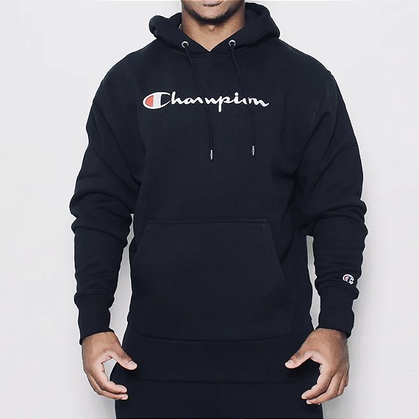 Moletom Champion Superfleece Script Embroidery Black