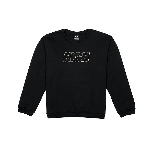 Moletom HIGH Crewneck Logo Colored Black