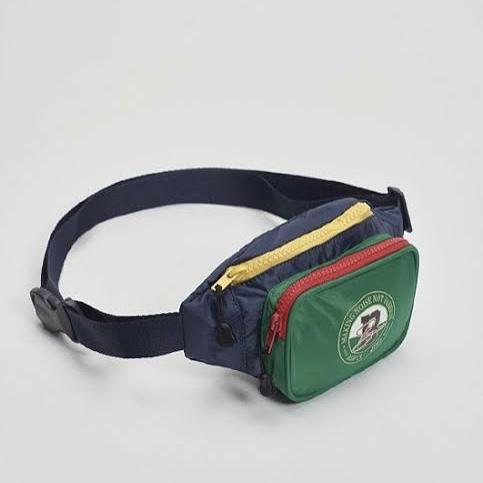 Pochete Baw Bumbag Stamp Colorblock Navy Green