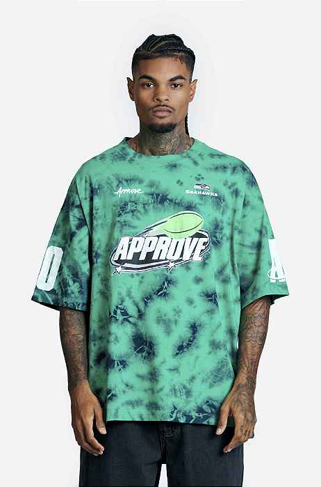 Camiseta Approve x NFL Oversized Collors Seahawks Blue Green