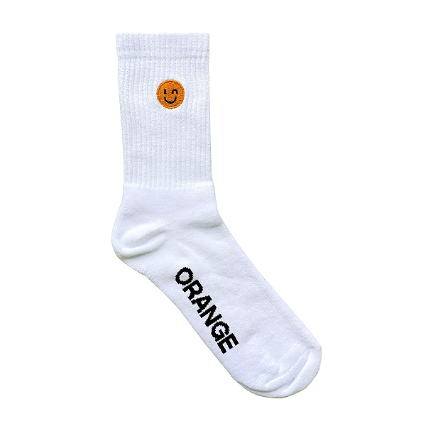 Meia Orange Smile Socks White
