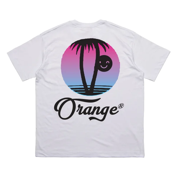 Camiseta Orange Smile Palms White
