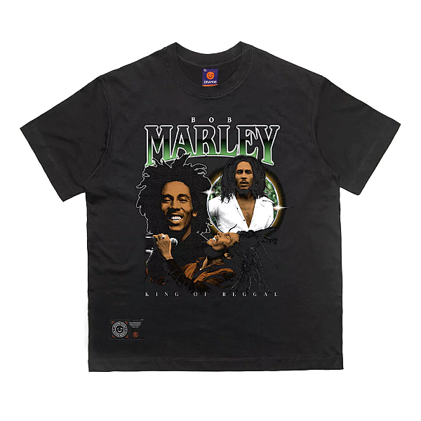 Camiseta Orange Vintage Bob Marley Black
