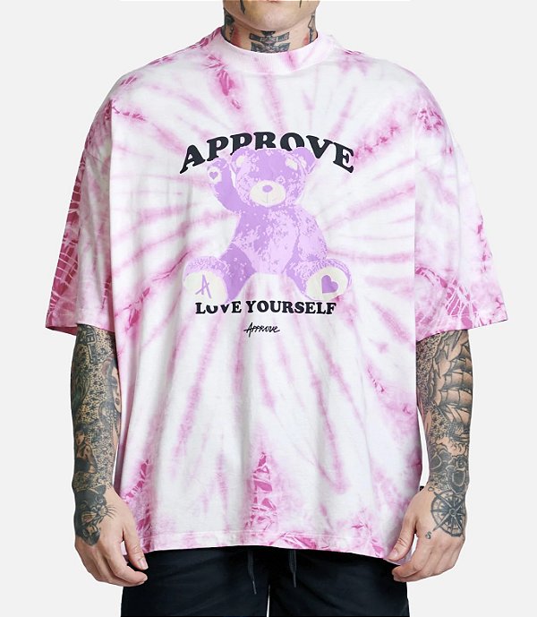 Camiseta Approve Huge Oversized Hi Bear Pink