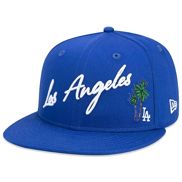 Bone New Era 59FIFTY MLB Los Angeles Dodgers Vacation Fitted Royal