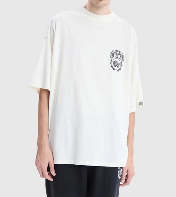 Camiseta Baw New Oversized Academics Off White