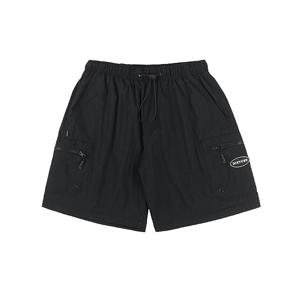 Shorts Disturb Plain Cargo Nylon in Black