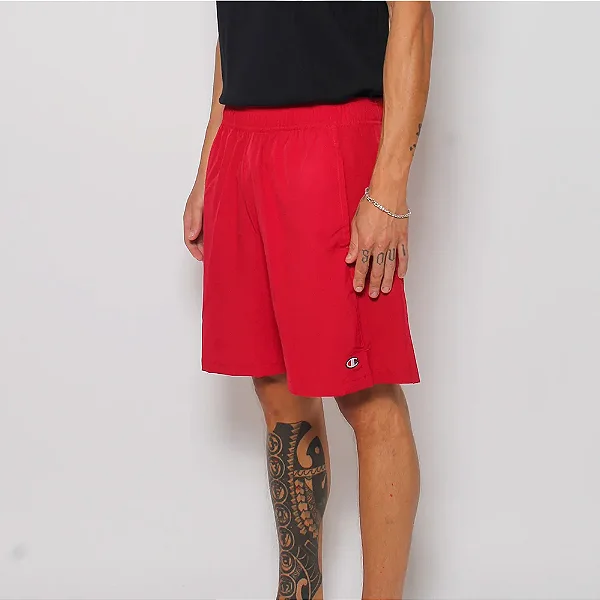 Shorts Champion Recorte Furo Solid Red
