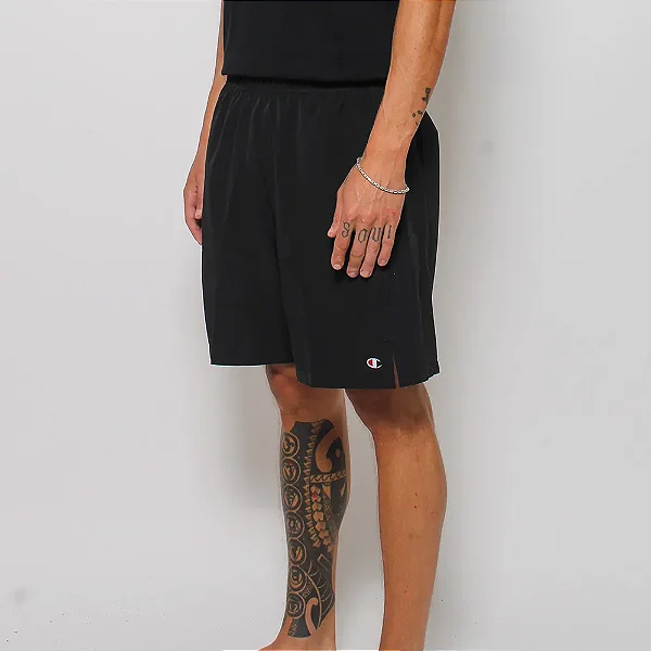 Shorts Champion Recorte Furo Solid Black