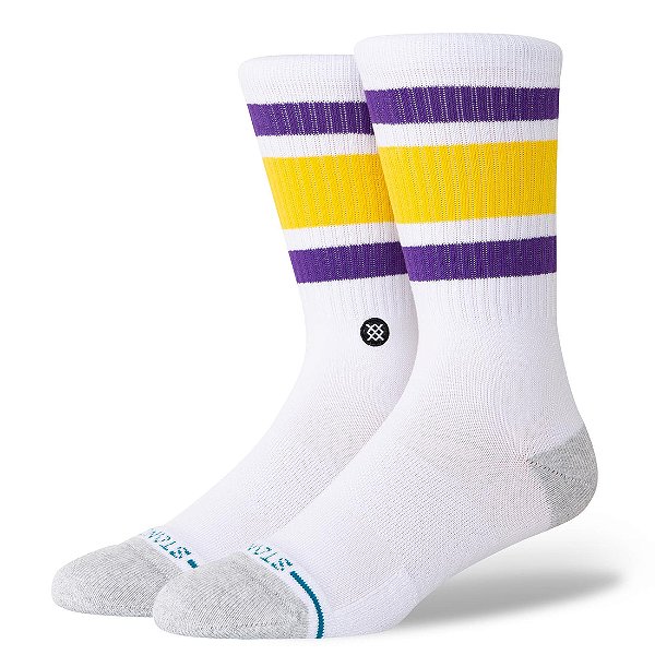 Meia Stance Tube LA Lakers Socks White