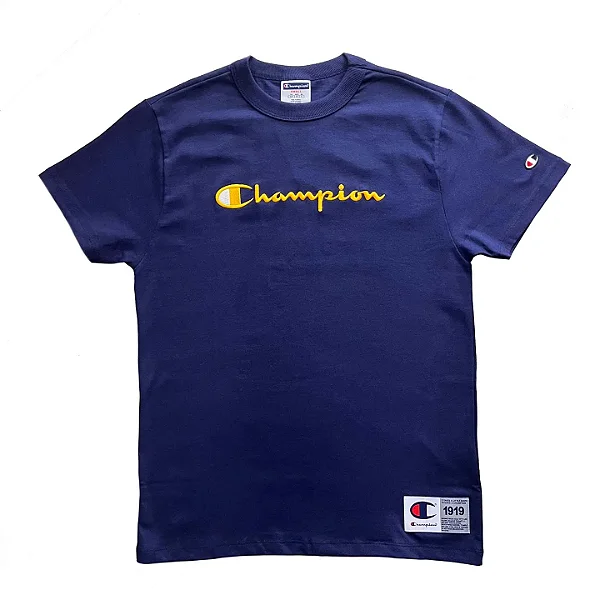 Camiseta Champion Heritage Script 30 Colors Athletic Navy