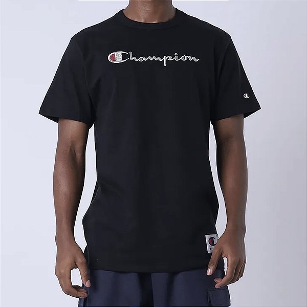 Camiseta Champion Heritage Script 30 Metalizad Black Silver