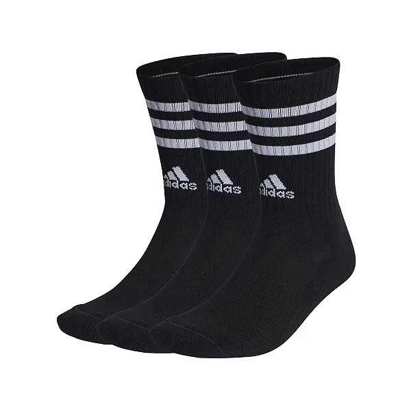 Meia Adidas 3 Stripes 3 Pares Black