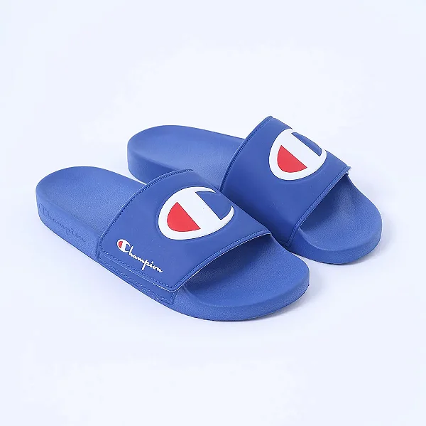 Chinelo Champion Slide IPO Velcro Blue