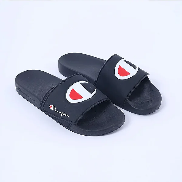 Chinelo Champion Slide IPO Velcro Black
