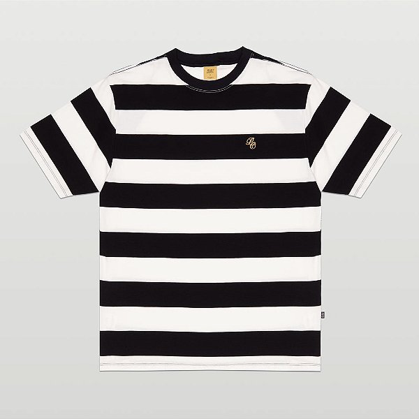 Camiseta PLANO C Striped "PC LETTER" Black & White