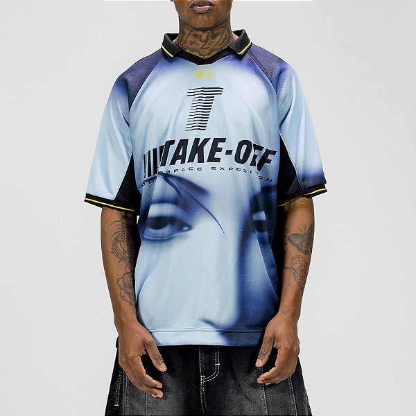 Camisa Take-Off Spectral Jersey Sublimada Polo Shirt White