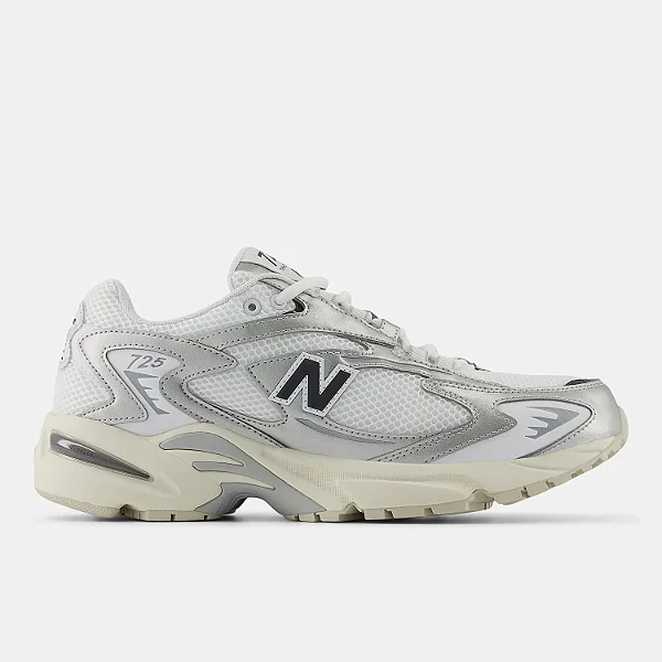 Tênis New Balance 725 Branco Cinza Metalizado