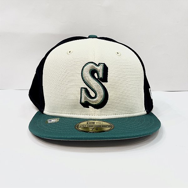 Boné New Era 59FIFTY MLB Seattle Mariners Fitted Alt Clubhouse 2025 White Green