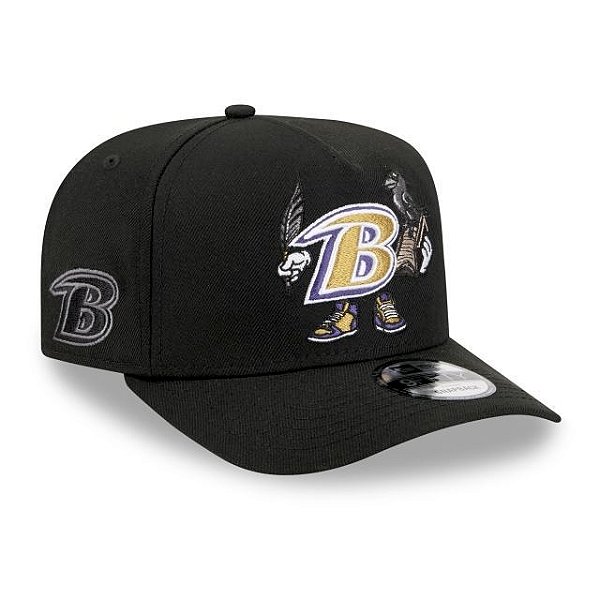 Boné New Era 9FIFTY NFL Baltimore Ravens Cartoon A-Frame Black
