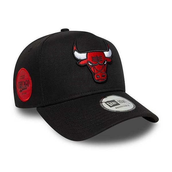 Boné 9FORTY NBA Chicago Bulls A-Frame Side Patch Black