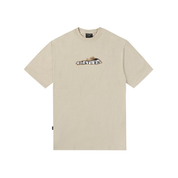 Camiseta Disturb Logo News Beige