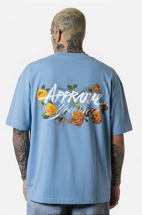 Camiseta Approve Core Miami Flowers Azul Claro